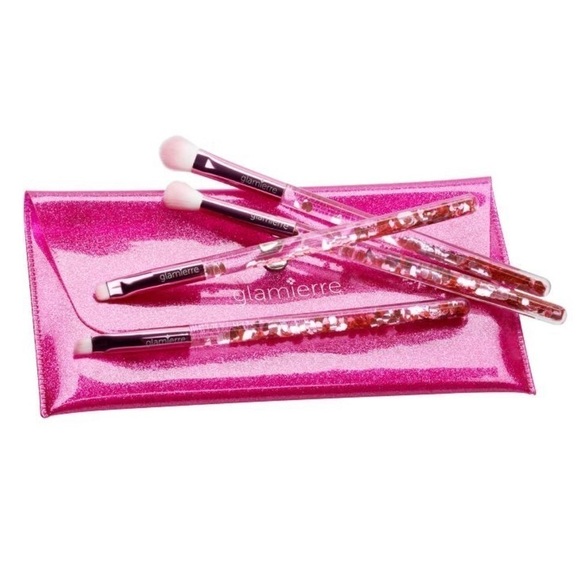 GLAMIERRE Pink Luxe Glitter Eye Brush Collection | NEW - Picture 1 of 5